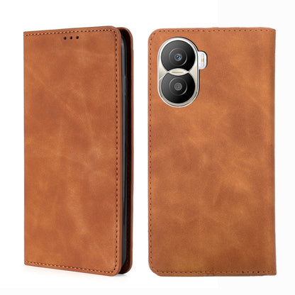 Skin Feel Magnetic Horizontal Flip Leather Phone Case, For Honor X40i