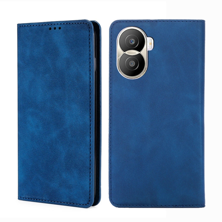 Skin Feel Magnetic Horizontal Flip Leather Phone Case, For Honor X40i