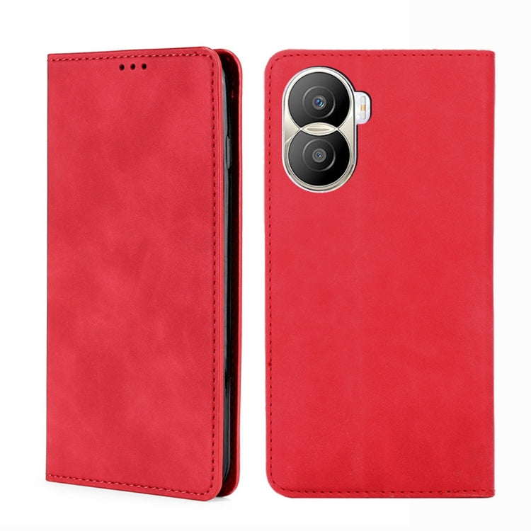 Skin Feel Magnetic Horizontal Flip Leather Phone Case, For Honor X40i
