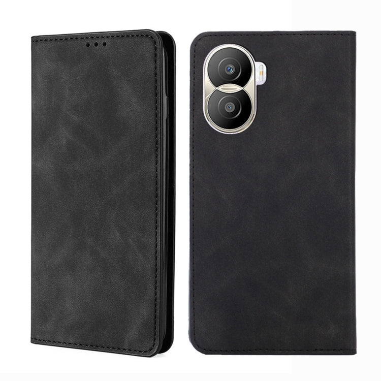Skin Feel Magnetic Horizontal Flip Leather Phone Case, For Honor X40i