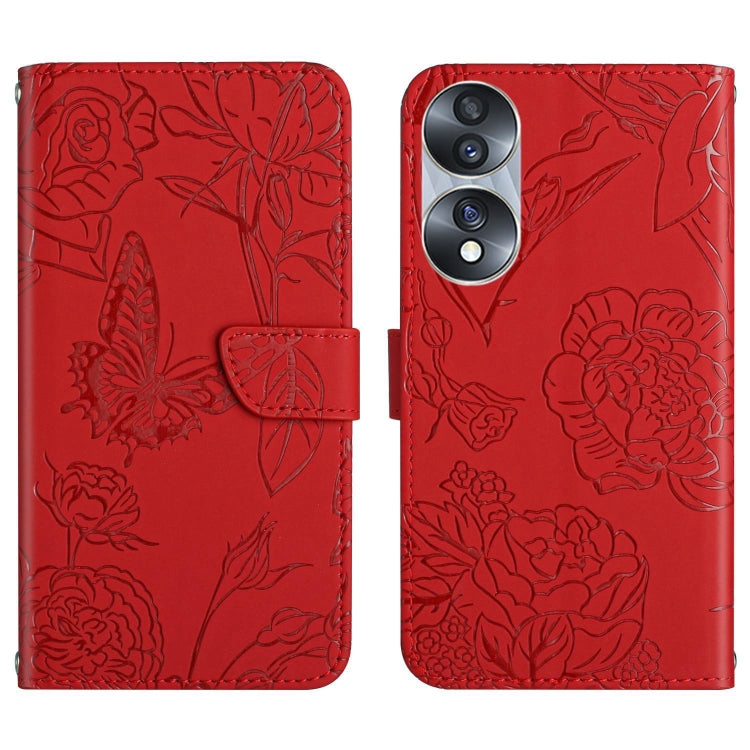HT03 Skin Feel Butterfly Embossed Flip Leather Phone Case, For Realme GT Neo2, For Honor 70, For Realme GT Neo 3