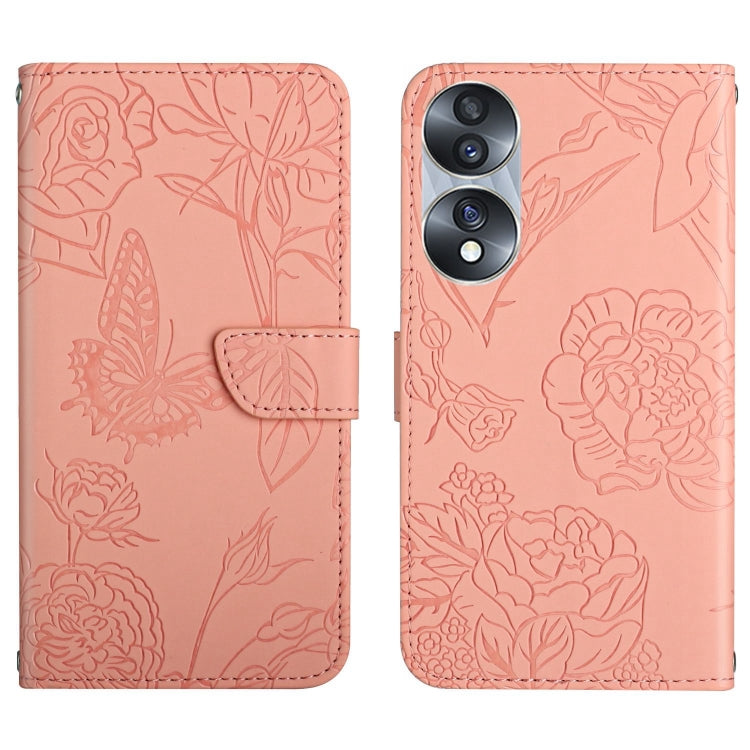 HT03 Skin Feel Butterfly Embossed Flip Leather Phone Case, For Realme GT Neo2, For Honor 70, For Realme GT Neo 3