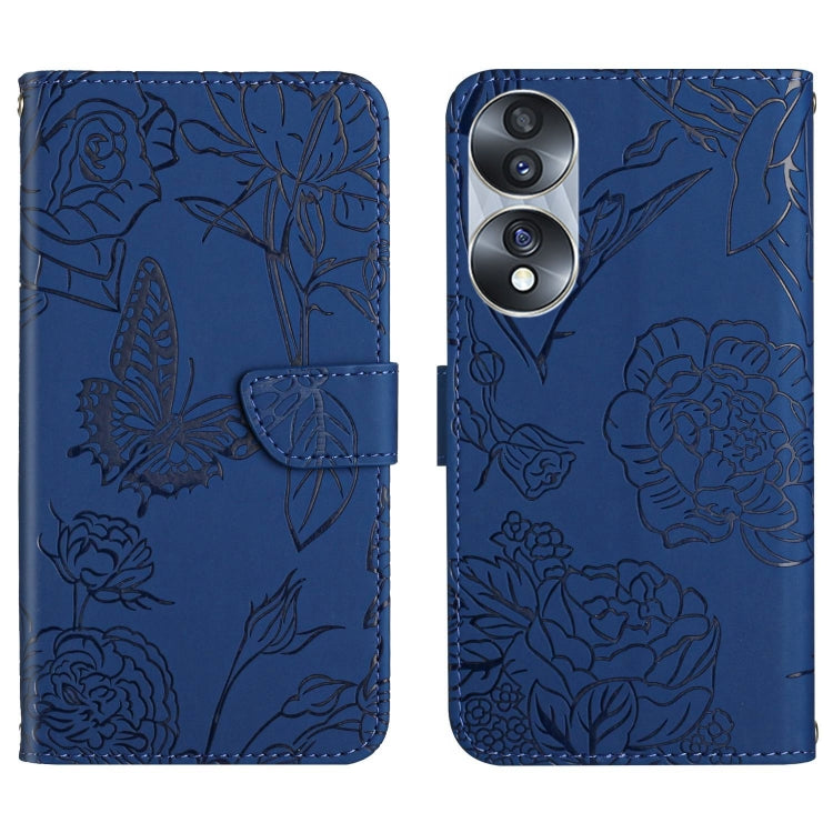 HT03 Skin Feel Butterfly Embossed Flip Leather Phone Case, For Realme GT Neo2, For Honor 70, For Realme GT Neo 3