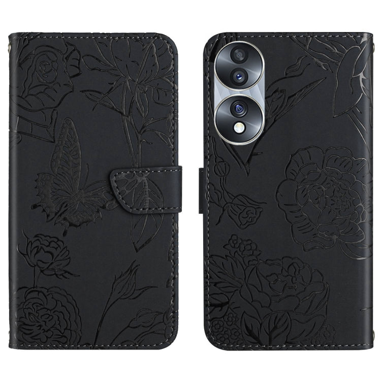HT03 Skin Feel Butterfly Embossed Flip Leather Phone Case, For Realme GT Neo2, For Honor 70, For Realme GT Neo 3