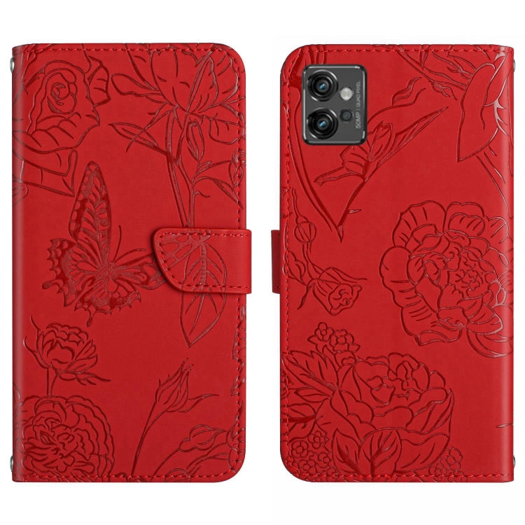 HT03 Skin Feel Butterfly Embossed Flip Leather Phone Case, For Motorola Moto G32, For Nothing Phone 1, For OPPO A57 4G/A77 4G/Realme Narzo 50 5G/Realme V23, For Xiaomi Poco C40