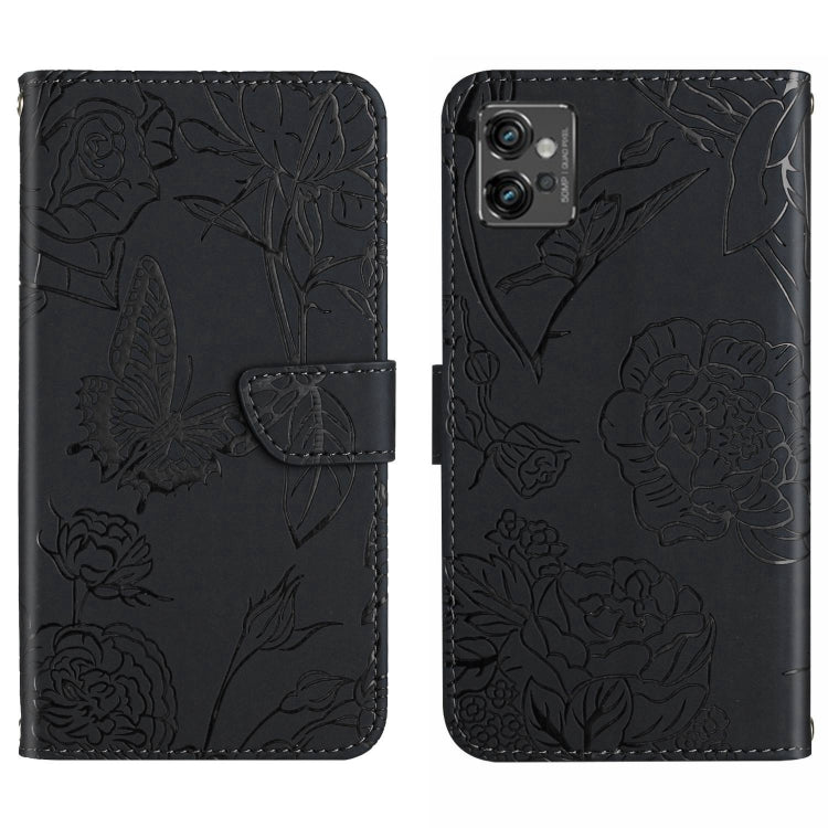 HT03 Skin Feel Butterfly Embossed Flip Leather Phone Case, For Motorola Moto G32, For Nothing Phone 1, For OPPO A57 4G/A77 4G/Realme Narzo 50 5G/Realme V23, For Xiaomi Poco C40