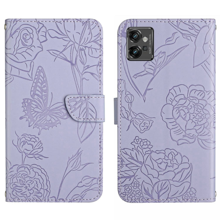 HT03 Skin Feel Butterfly Embossed Flip Leather Phone Case, For Motorola Moto G32, For Nothing Phone 1, For OPPO A57 4G/A77 4G/Realme Narzo 50 5G/Realme V23, For Xiaomi Poco C40