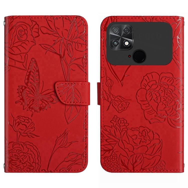 HT03 Skin Feel Butterfly Embossed Flip Leather Phone Case, For Motorola Moto G32, For Nothing Phone 1, For OPPO A57 4G/A77 4G/Realme Narzo 50 5G/Realme V23, For Xiaomi Poco C40