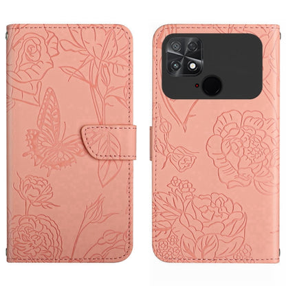 HT03 Skin Feel Butterfly Embossed Flip Leather Phone Case, For Motorola Moto G32, For Nothing Phone 1, For OPPO A57 4G/A77 4G/Realme Narzo 50 5G/Realme V23, For Xiaomi Poco C40