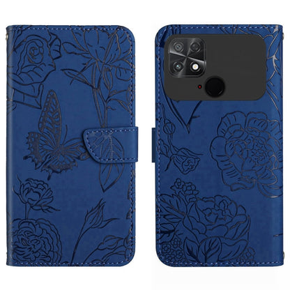 HT03 Skin Feel Butterfly Embossed Flip Leather Phone Case, For Motorola Moto G32, For Nothing Phone 1, For OPPO A57 4G/A77 4G/Realme Narzo 50 5G/Realme V23, For Xiaomi Poco C40