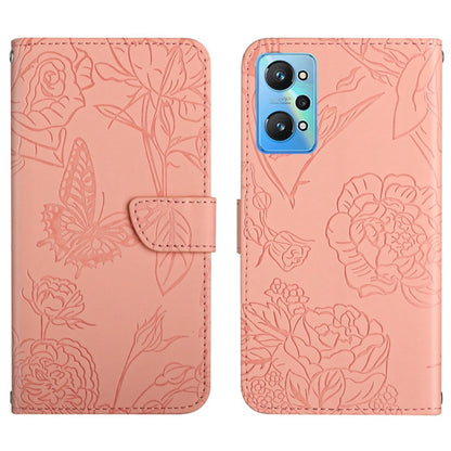 HT03 Skin Feel Butterfly Embossed Flip Leather Phone Case, For Realme GT Neo2, For Honor 70, For Realme GT Neo 3