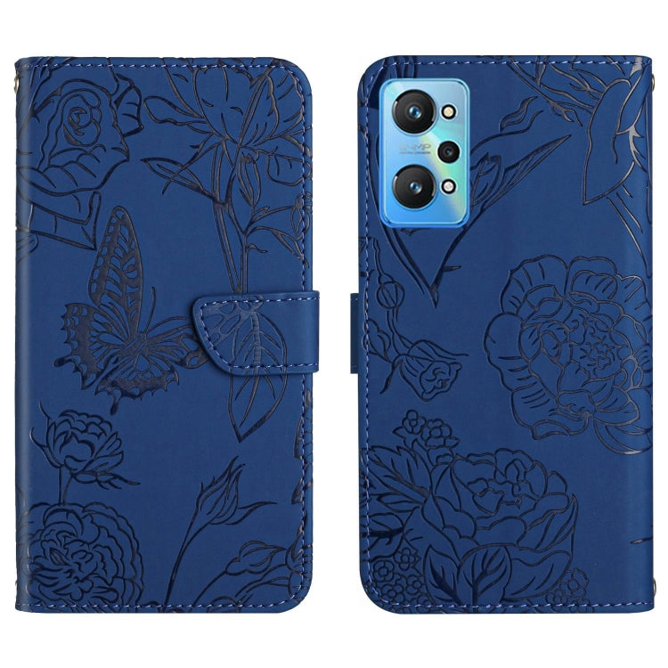HT03 Skin Feel Butterfly Embossed Flip Leather Phone Case, For Realme GT Neo2, For Honor 70, For Realme GT Neo 3