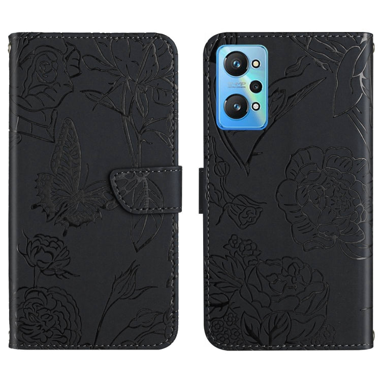 HT03 Skin Feel Butterfly Embossed Flip Leather Phone Case, For Realme GT Neo2, For Honor 70, For Realme GT Neo 3