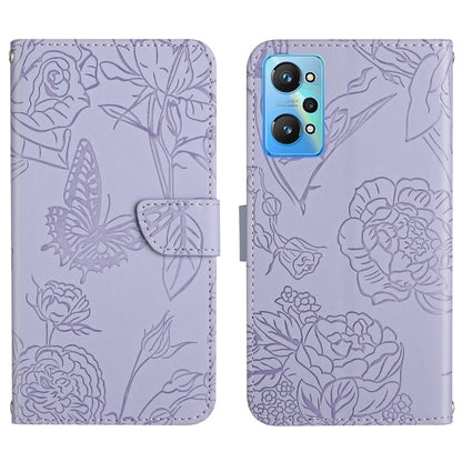 HT03 Skin Feel Butterfly Embossed Flip Leather Phone Case, For Realme GT Neo2, For Honor 70, For Realme GT Neo 3
