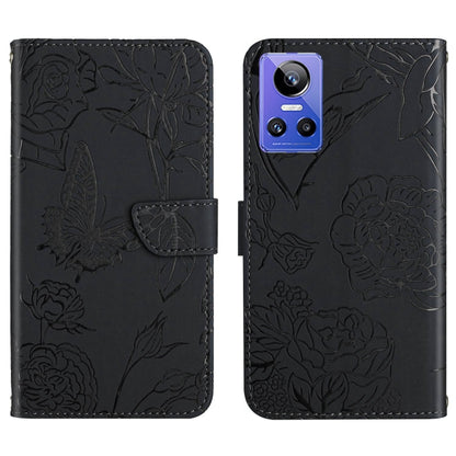 HT03 Skin Feel Butterfly Embossed Flip Leather Phone Case, For Realme GT Neo2, For Honor 70, For Realme GT Neo 3