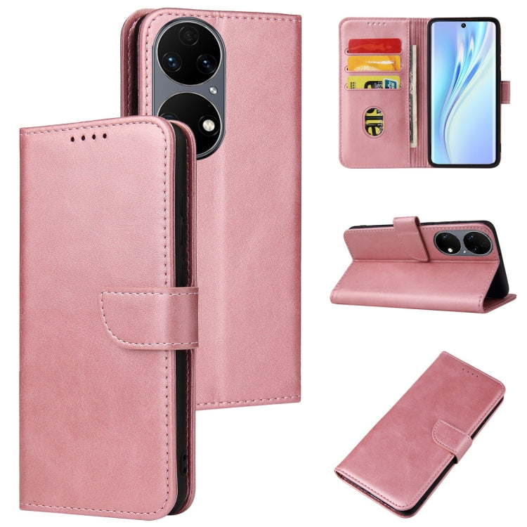 Calf Texture Buckle Flip Leather Phone Case, For Huawei P50, For Honor V40 5G
