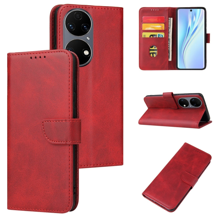 Calf Texture Buckle Flip Leather Phone Case, For Huawei P50, For Honor V40 5G