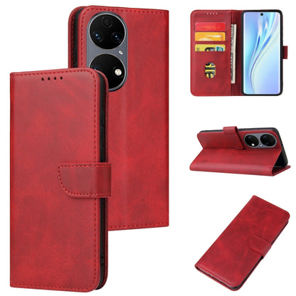 Calf Texture Buckle Flip Leather Phone Case, For Huawei P50, For Honor V40 5G