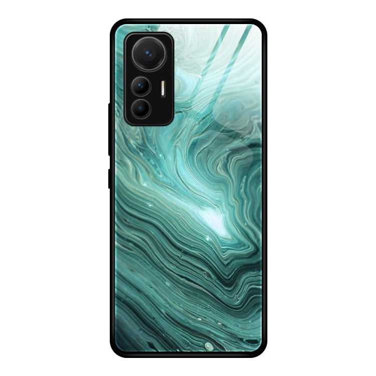Marble Pattern Glass Protective Case, For Xiaomi 12 Lite