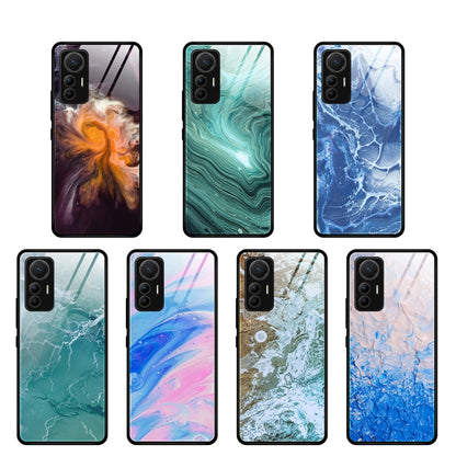 Marble Pattern Glass Protective Case, For Xiaomi 12 Lite
