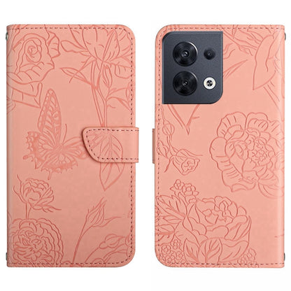 HT03 Skin Feel Butterfly Embossed Flip Leather Phone Case, For OnePlus 10T / Ace Pro, For OPPO Reno8 5G, For OPPO Reno8 Pro+ / Reno8 Pro