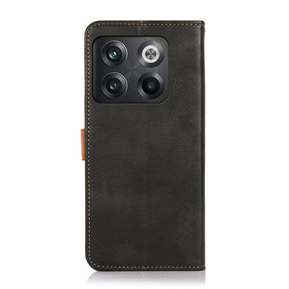 KHAZNEH Dual-color Cowhide Texture Leather Phone Case, For OnePlus Ace Pro / 10T