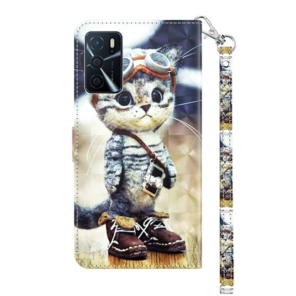 3D Painted Leather Phone Case, For OPPO A16 / A16s / A54s, For OPPO A54 5G / A74 5G, For OPPO A94 5G / A95 5G