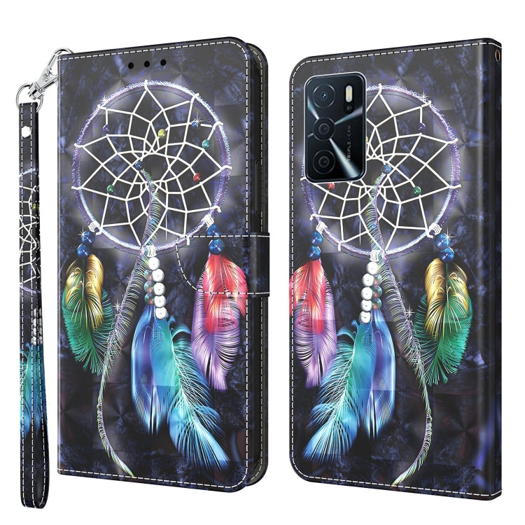 3D Painted Leather Phone Case, For OPPO A16 / A16s / A54s, For OPPO A54 5G / A74 5G, For OPPO A94 5G / A95 5G