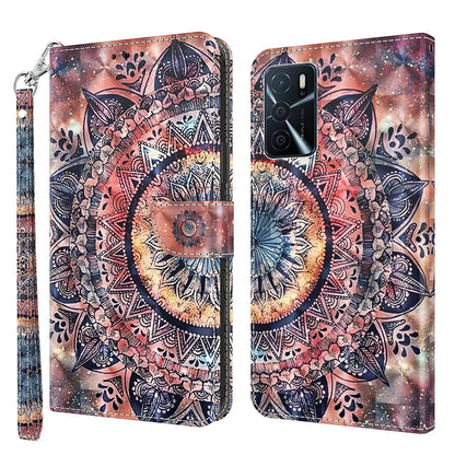 3D Painted Leather Phone Case, For OPPO A16 / A16s / A54s, For OPPO A54 5G / A74 5G, For OPPO A94 5G / A95 5G