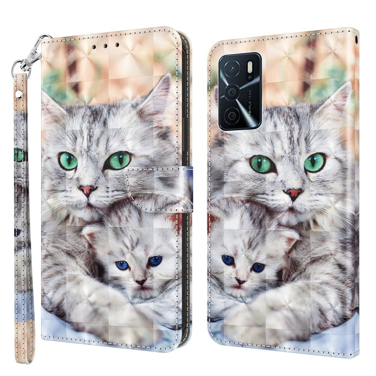 3D Painted Leather Phone Case, For OPPO A16 / A16s / A54s, For OPPO A54 5G / A74 5G, For OPPO A94 5G / A95 5G