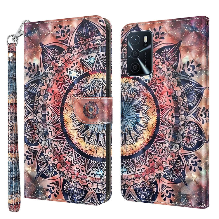 3D Painted Leather Phone Case, For OPPO A16 / A16s / A54s, For OPPO A54 5G / A74 5G, For OPPO A94 5G / A95 5G