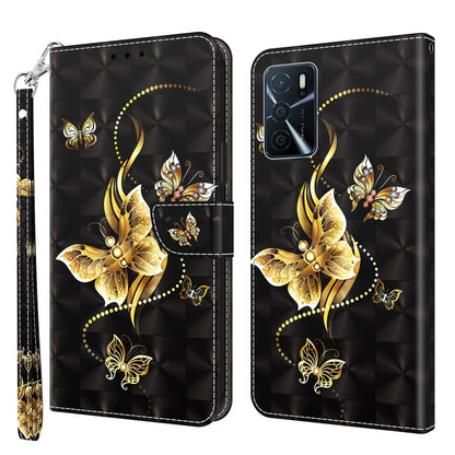 3D Painted Leather Phone Case, For OPPO A16 / A16s / A54s, For OPPO A54 5G / A74 5G, For OPPO A94 5G / A95 5G