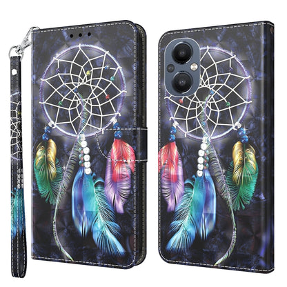 3D Painted Leather Phone Case, For OPPO A96 5G / Reno7 Z