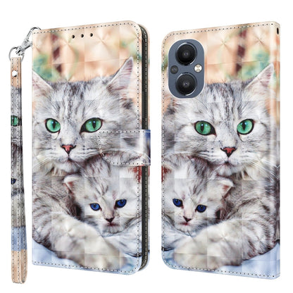 3D Painted Leather Phone Case, For OPPO A96 5G / Reno7 Z