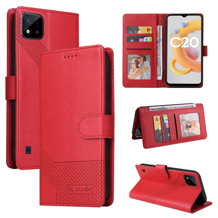 GQUTROBE Skin Feel Magnetic Leather Phone Case, For Realme 8, For Realme C11, For Realme C15, For Realme C20