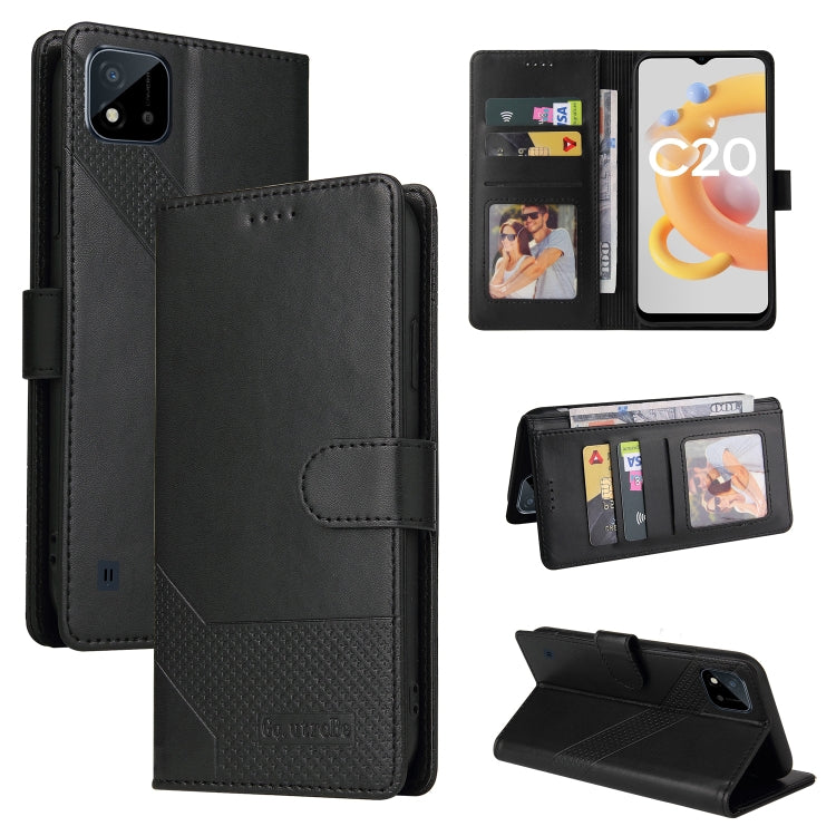 GQUTROBE Skin Feel Magnetic Leather Phone Case, For Realme 8, For Realme C11, For Realme C15, For Realme C20