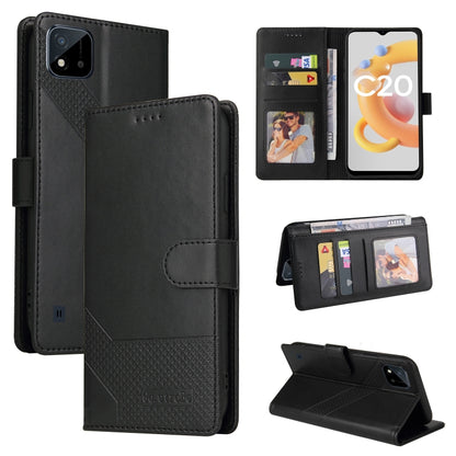 GQUTROBE Skin Feel Magnetic Leather Phone Case, For Realme 8, For Realme C11, For Realme C15, For Realme C20