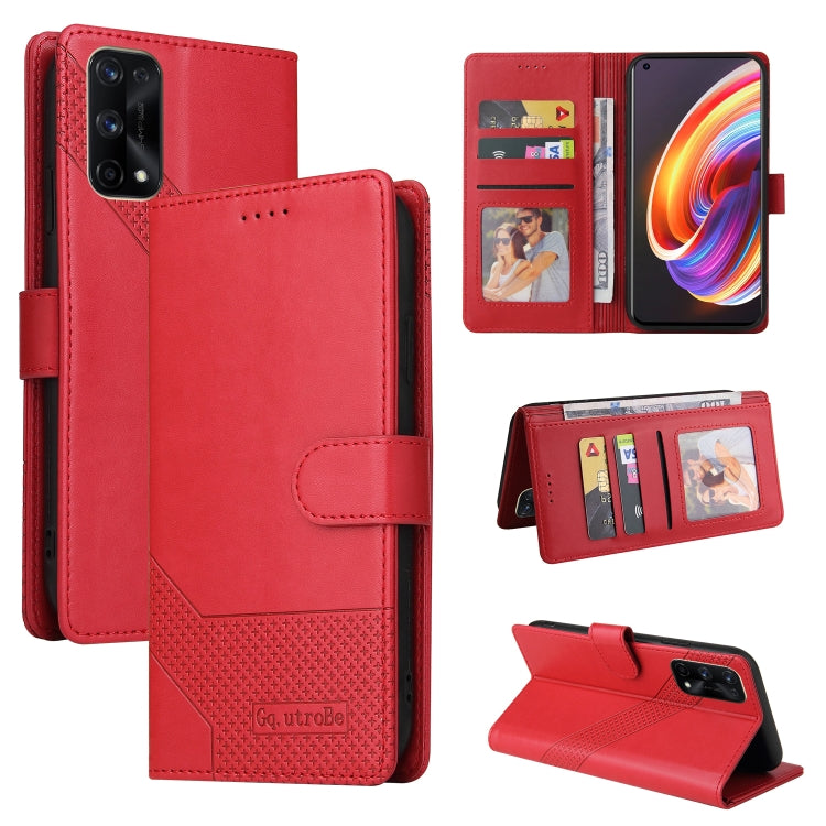 GQUTROBE Skin Feel Magnetic Leather Phone Case, For Realme X7 Pro