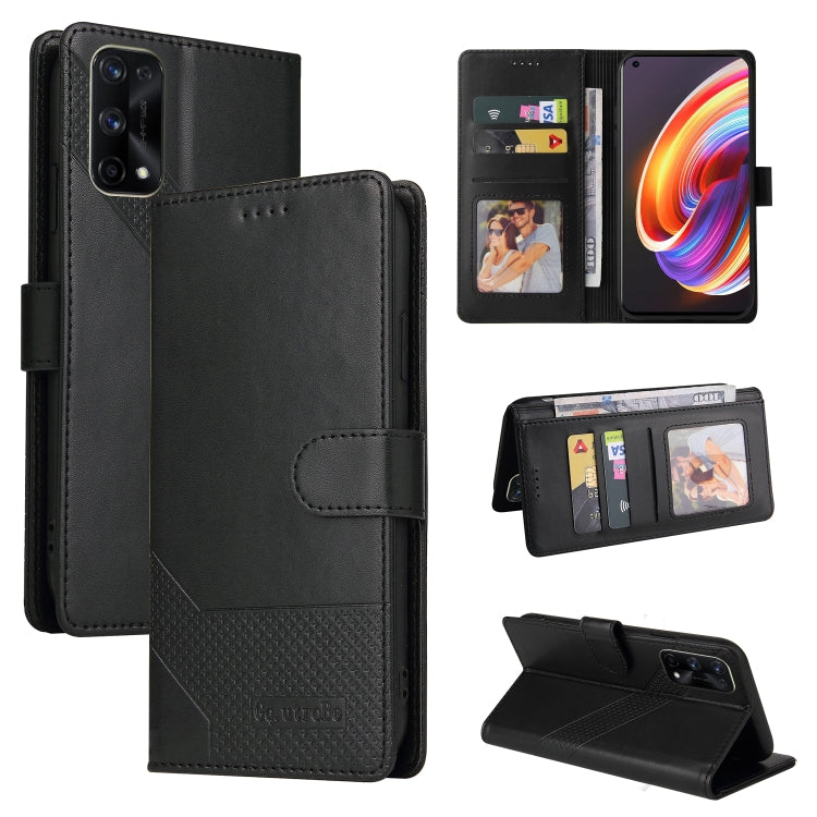 GQUTROBE Skin Feel Magnetic Leather Phone Case, For Realme X7 Pro