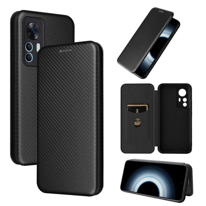 Carbon Fiber Texture Flip Leather Phone Case, For Xiaomi Redmi K50 Ultra, For OnePlus 10T 5G