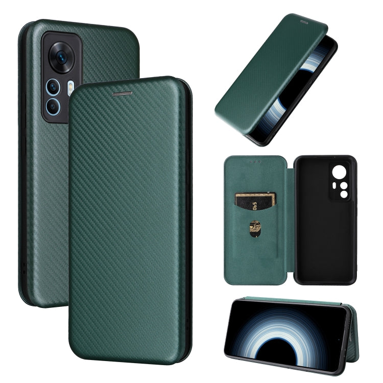 Carbon Fiber Texture Flip Leather Phone Case, For Xiaomi Redmi K50 Ultra, For OnePlus 10T 5G