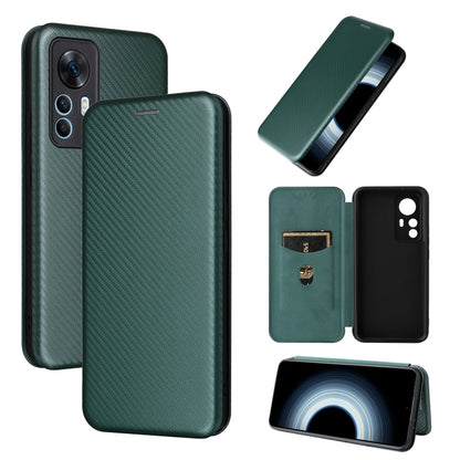 Carbon Fiber Texture Flip Leather Phone Case, For Xiaomi Redmi K50 Ultra, For OnePlus 10T 5G