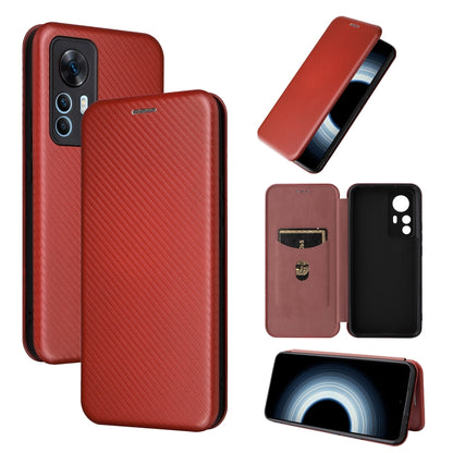 Carbon Fiber Texture Flip Leather Phone Case, For Xiaomi Redmi K50 Ultra, For OnePlus 10T 5G