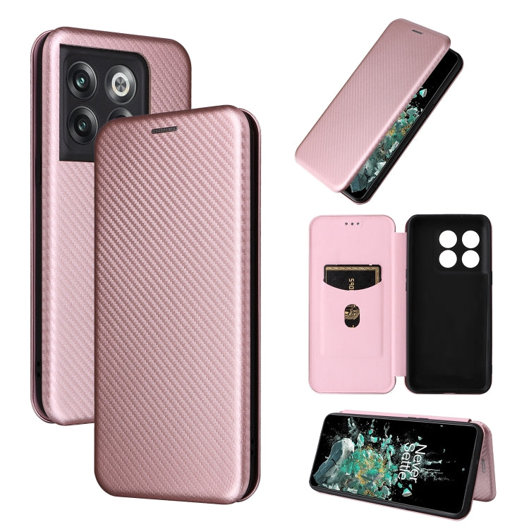 Carbon Fiber Texture Flip Leather Phone Case, For Xiaomi Redmi K50 Ultra, For OnePlus 10T 5G