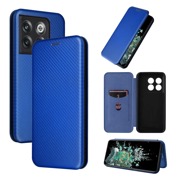 Carbon Fiber Texture Flip Leather Phone Case, For Xiaomi Redmi K50 Ultra, For OnePlus 10T 5G