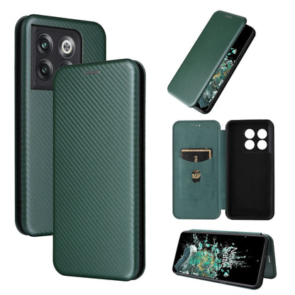 Carbon Fiber Texture Flip Leather Phone Case, For Xiaomi Redmi K50 Ultra, For OnePlus 10T 5G