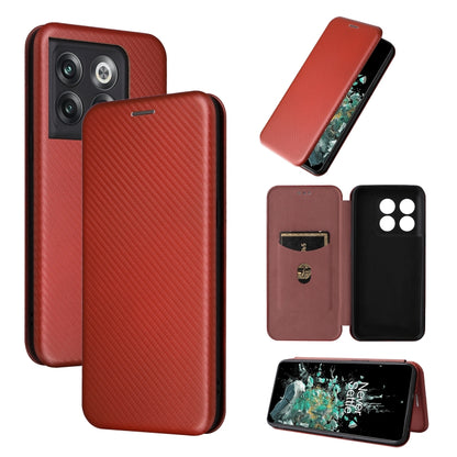 Carbon Fiber Texture Flip Leather Phone Case, For Xiaomi Redmi K50 Ultra, For OnePlus 10T 5G