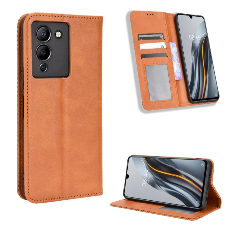 Magnetic Buckle Retro Texture Leather Phone Case, For vivo Y77 5G, For Infinix Note 12 G96, For Infinix Note 12 VIP, For Infinix Note 12i, For Tecno Camon 19 Pro, For Tecno Camon 19