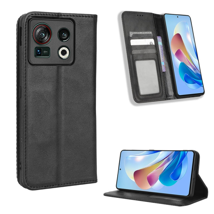 Magnetic Buckle Retro Texture Leather Phone Case, For ZTE Nubia Z40S Pro, For ZTE Axon 40 Pro