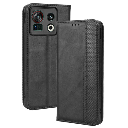 Magnetic Buckle Retro Texture Leather Phone Case, For ZTE Nubia Z40S Pro, For ZTE Axon 40 Pro